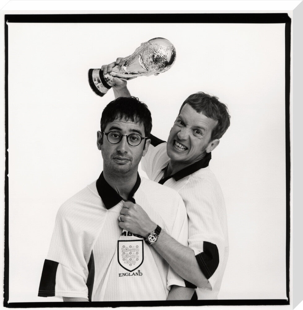 David baddiel; frank skinner portrait print (stretched canvas, large, no frame frame)