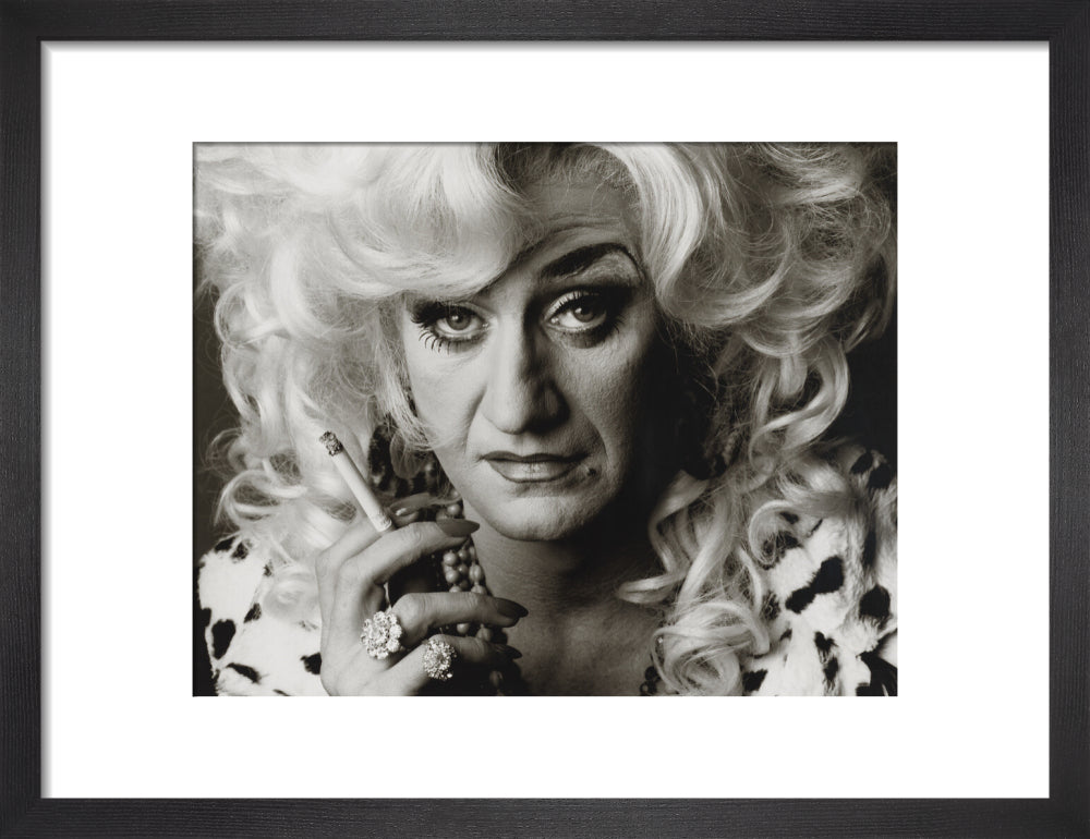 Paul o'grady as lily savage portrait print (art print, small, black frame)