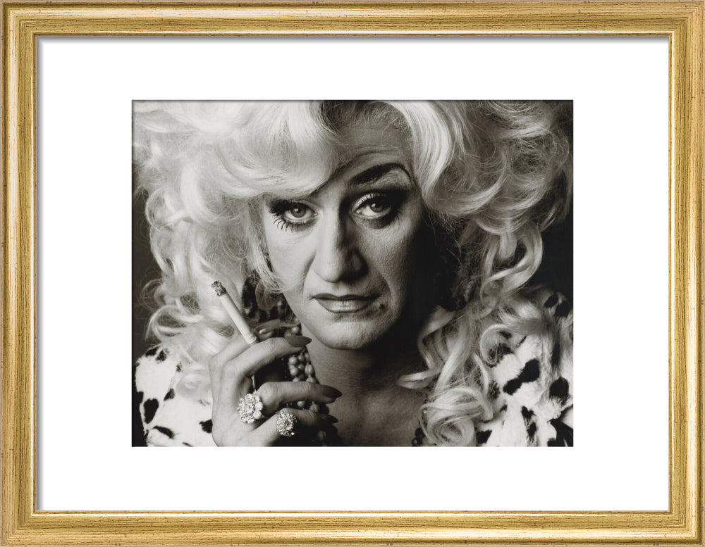 Paul o'grady as lily savage portrait print (art print, small, gold frame)