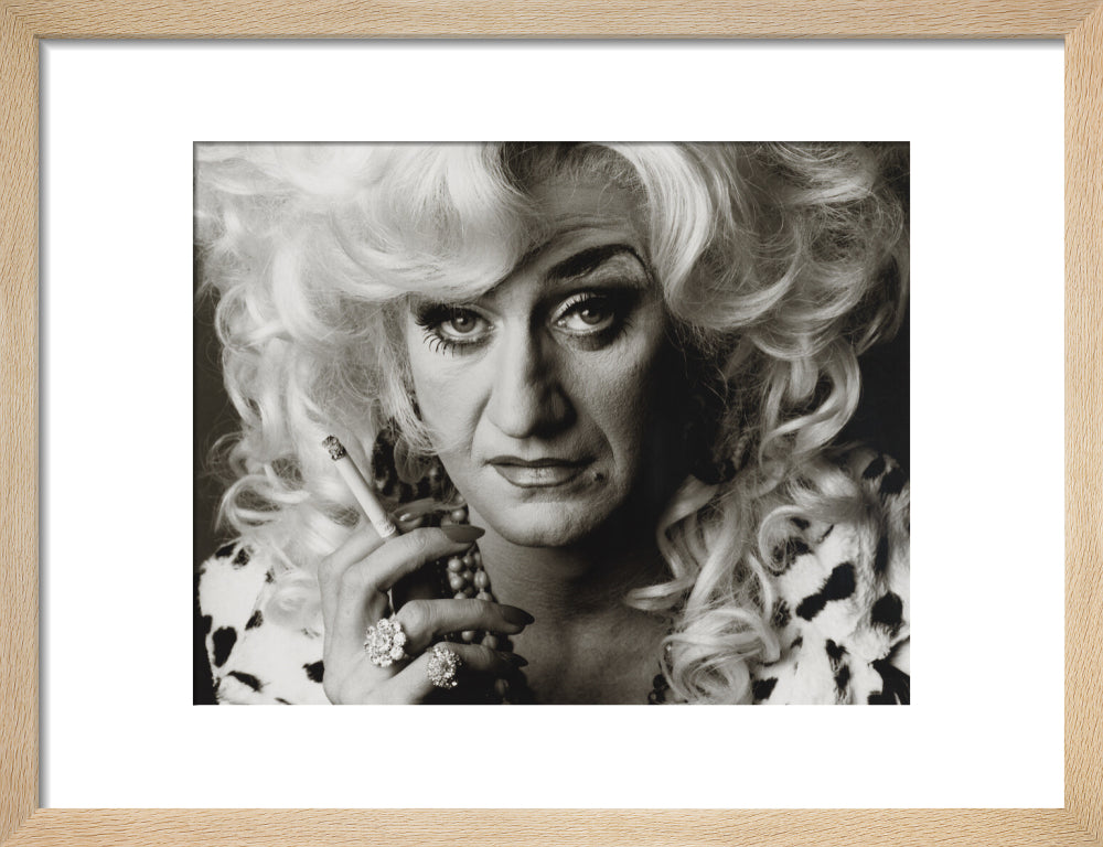 Paul o'grady as lily savage portrait print (art print, small, natural frame)