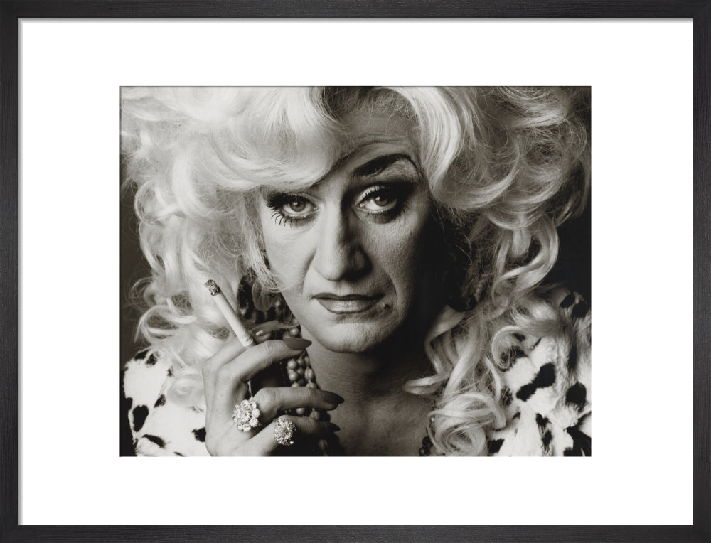 Paul o'grady as lily savage portrait print (art print, medium, black frame)