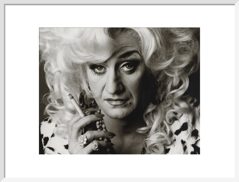 Paul o'grady as lily savage portrait print (art print, large, white frame)