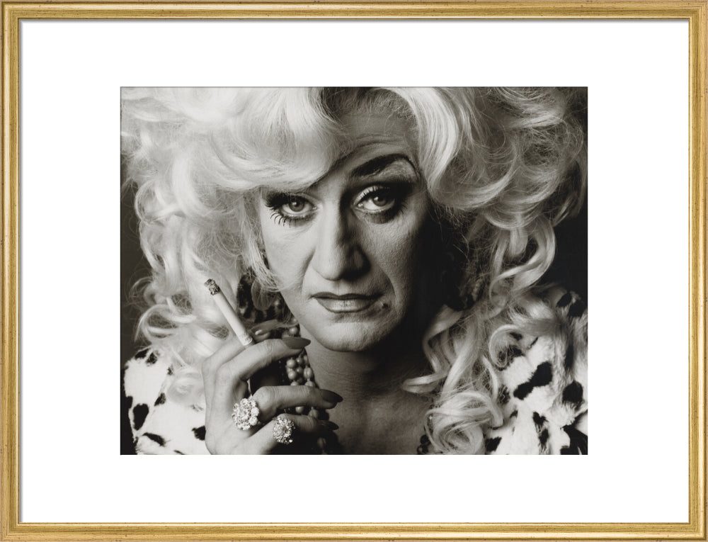 Paul o'grady as lily savage portrait print (art print, large, gold frame)