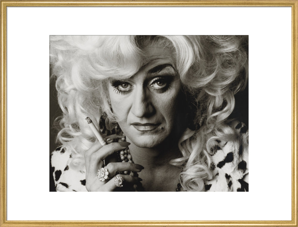 Paul o'grady as lily savage portrait print (art print, extra large, gold frame)