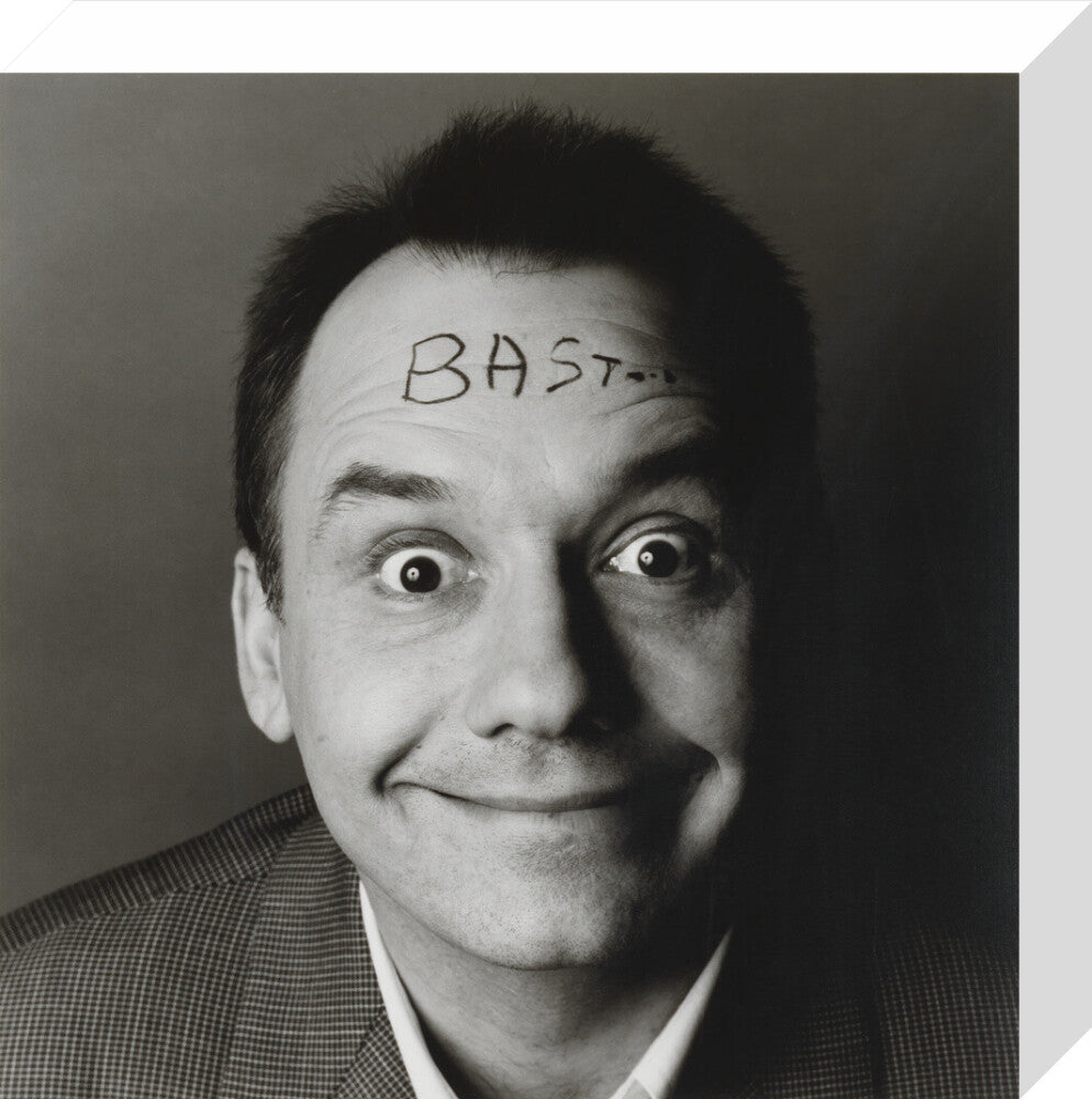 Bob mortimer portrait print (stretched canvas, small, no frame frame)
