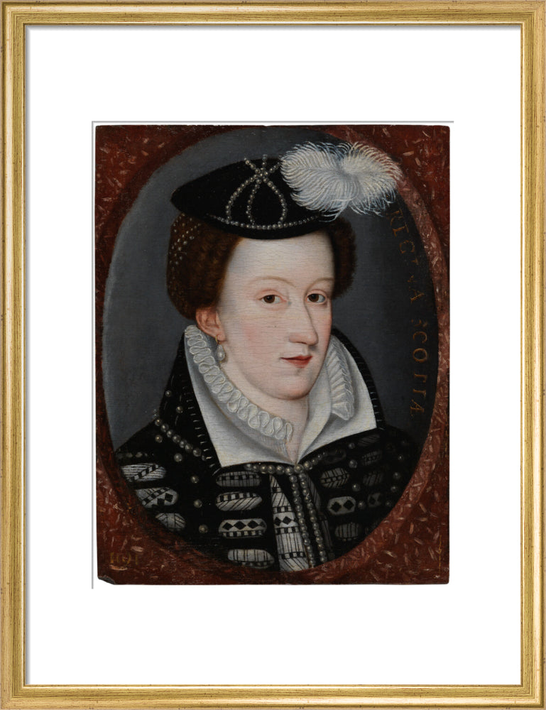 Mary, queen of scots portrait print (art print, medium, gold frame)