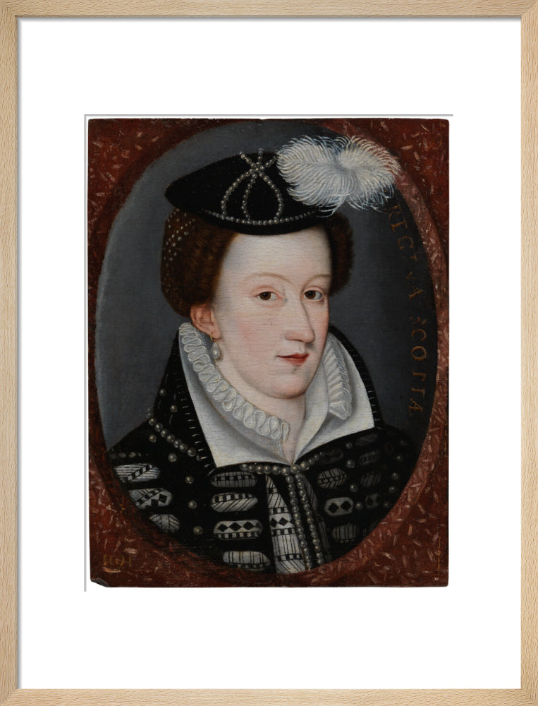 Mary, queen of scots portrait print (art print, medium, natural frame)
