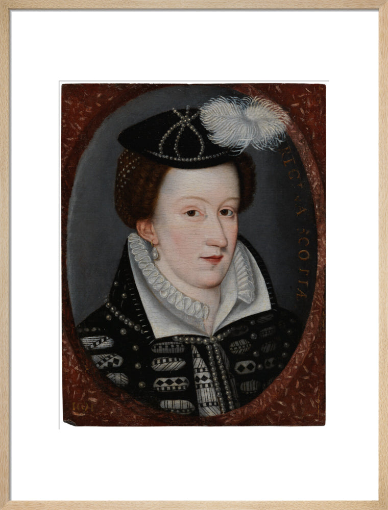 Mary, queen of scots portrait print (art print, large, natural frame)
