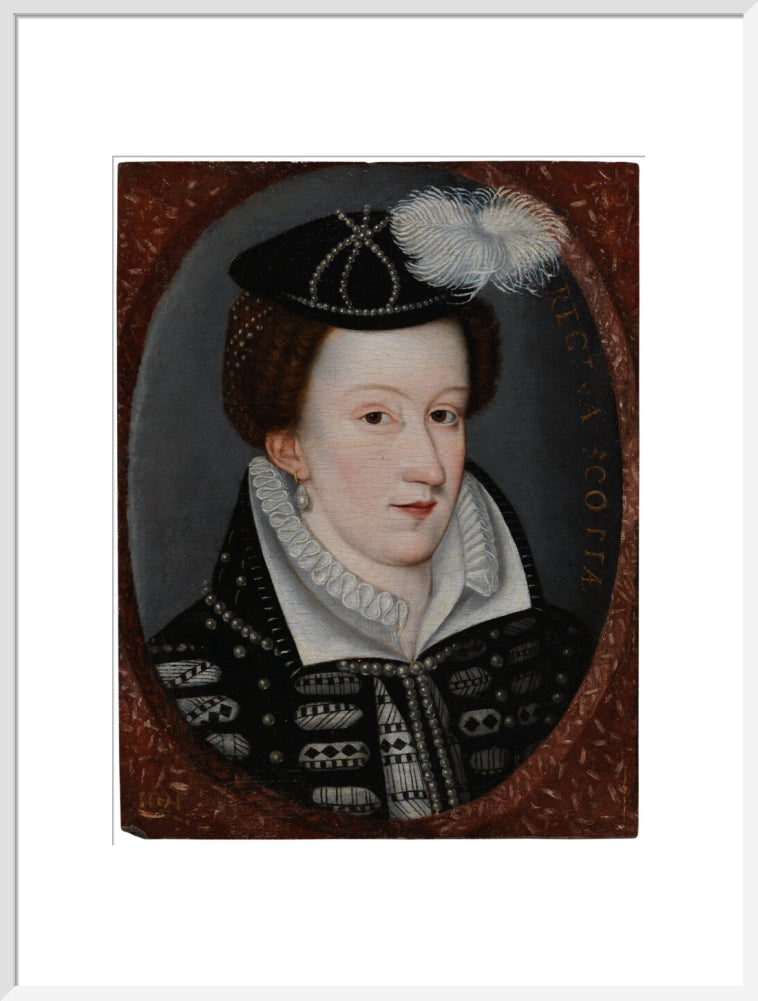 Mary, queen of scots portrait print (art print, extra large, white frame)