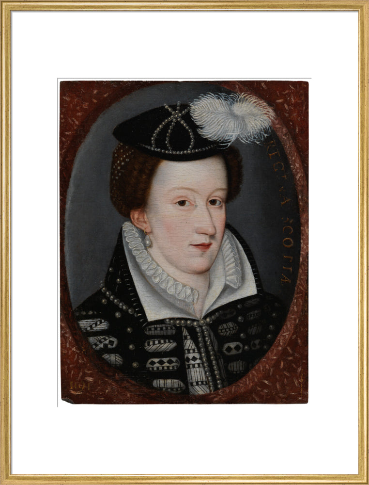 Mary, queen of scots portrait print (art print, extra large, gold frame)
