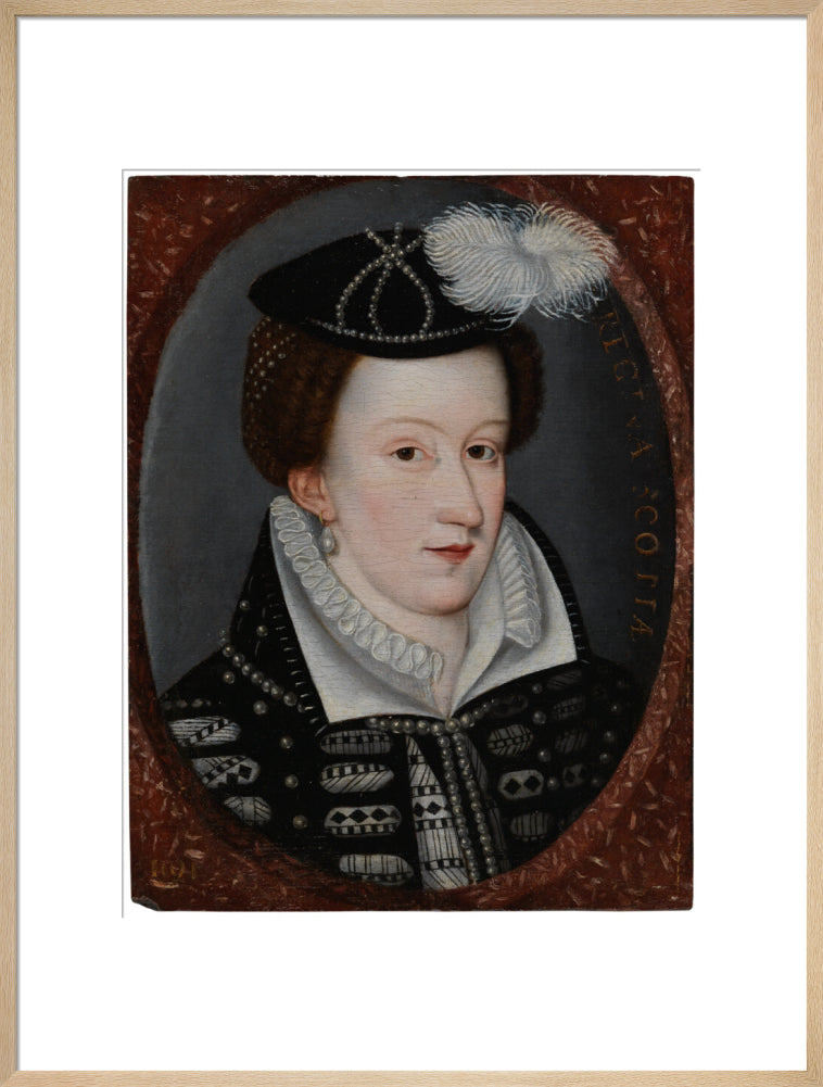 Mary, queen of scots portrait print (art print, extra large, natural frame)