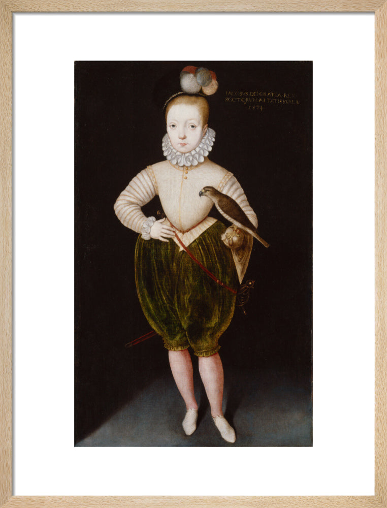 King james i of england and vi of scotland portrait print (art print, medium, natural frame)