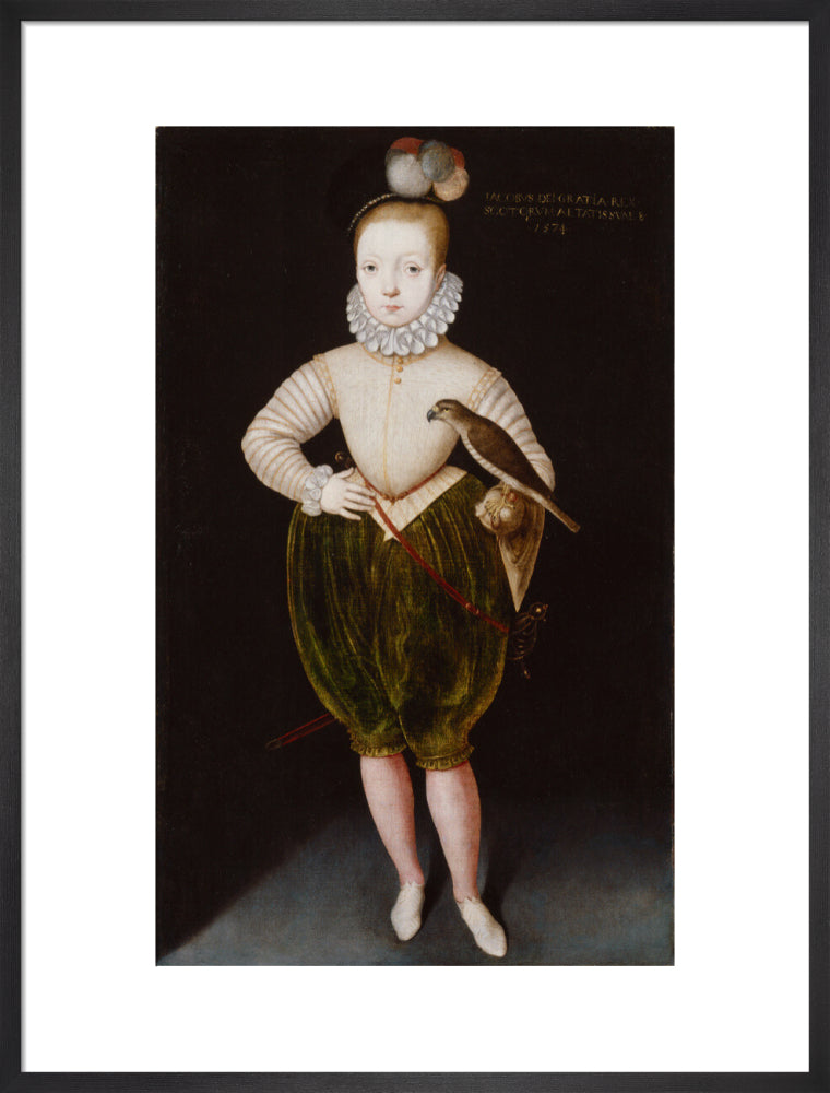 King james i of england and vi of scotland portrait print (art print, large, black frame)