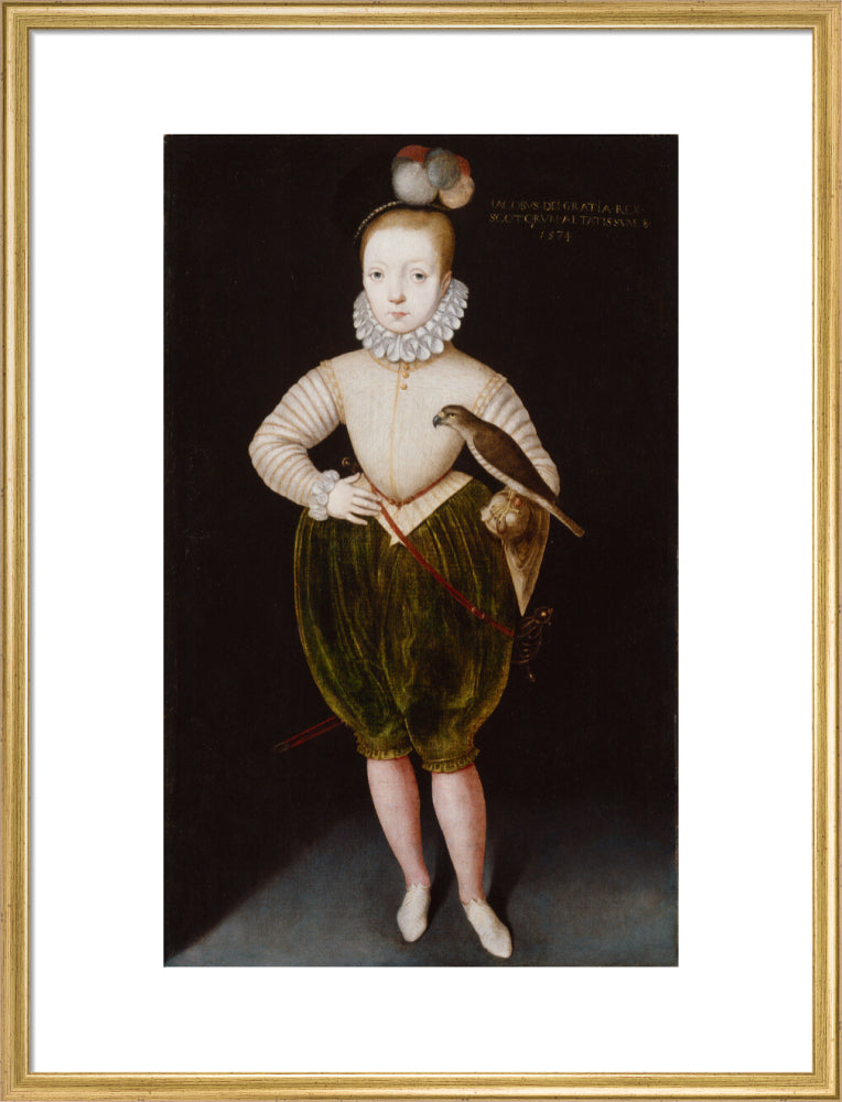 King james i of england and vi of scotland portrait print (art print, large, gold frame)