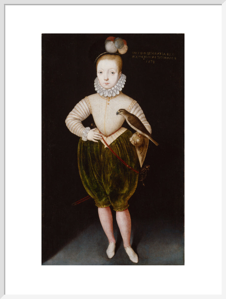 King james i of england and vi of scotland portrait print (art print, extra large, white frame)