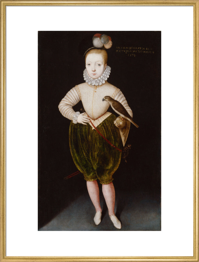 King james i of england and vi of scotland portrait print (art print, extra large, gold frame)