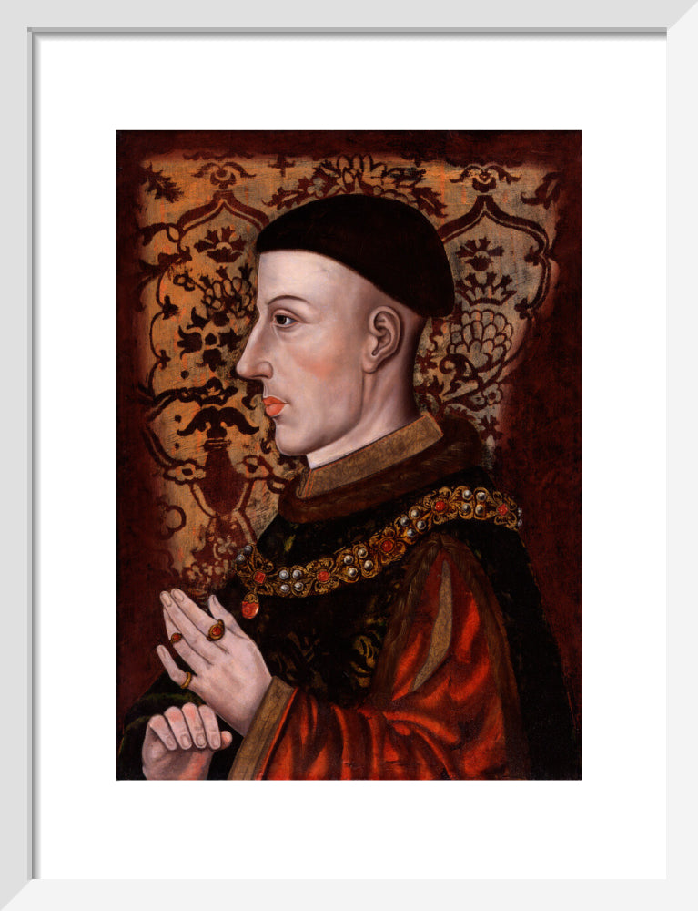 King henry v portrait print (art print, small, white frame)