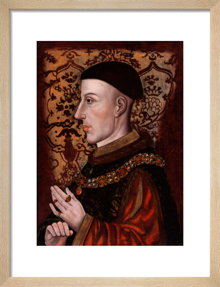 King henry v portrait print (art print, small, natural frame)