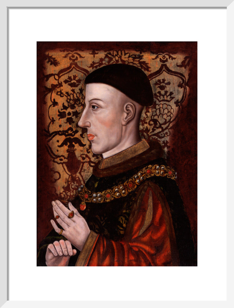 King henry v portrait print (art print, medium, white frame)