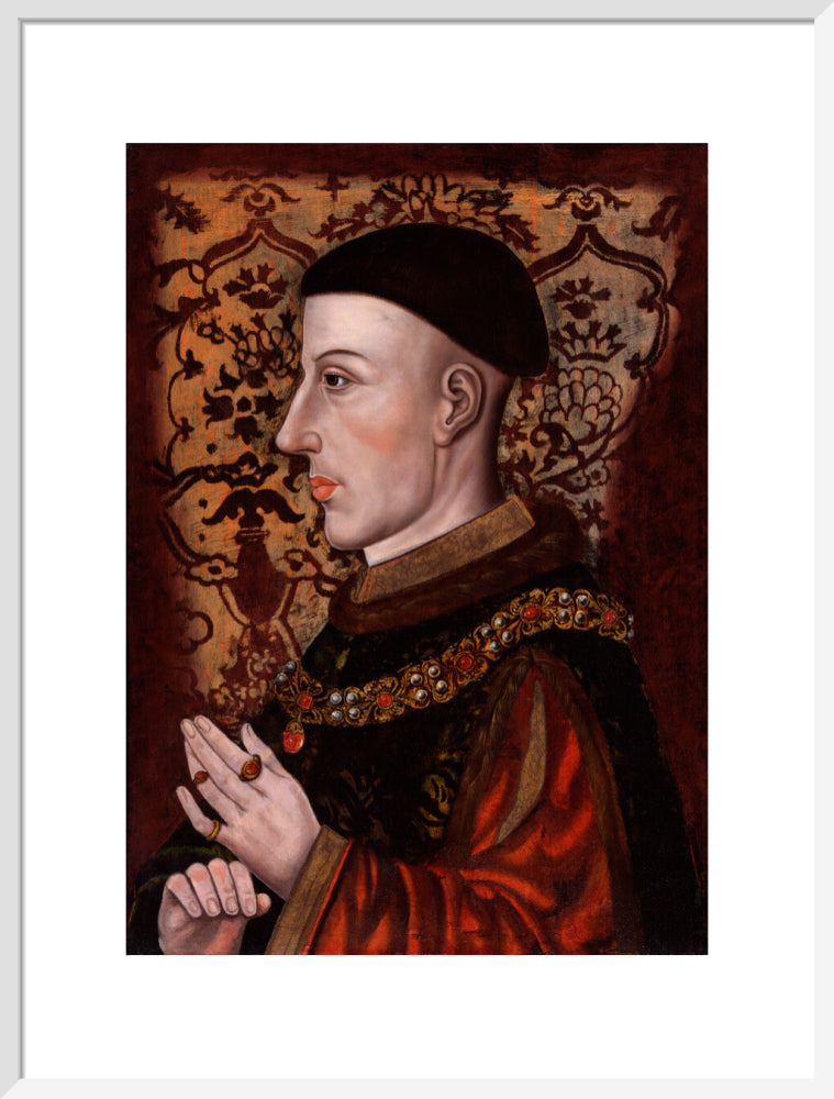 King henry v portrait print (art print, large, white frame)