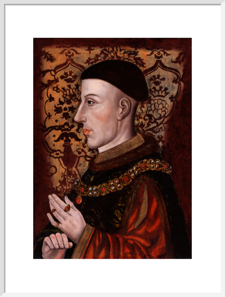 King henry v portrait print (art print, extra large, white frame)