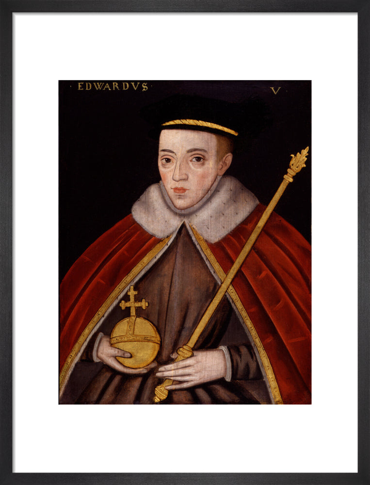 King edward v portrait print (art print, medium, black frame)