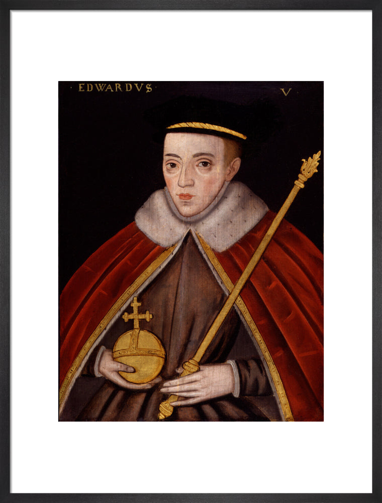 King edward v portrait print (art print, large, black frame)