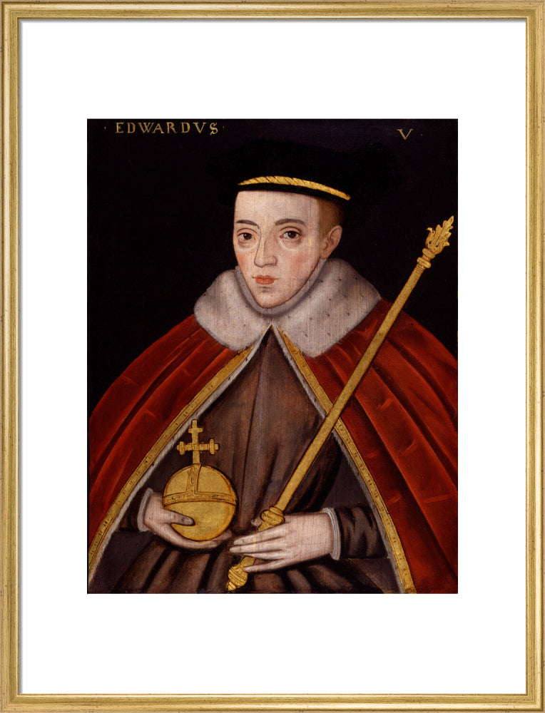 King edward v portrait print (art print, large, gold frame)