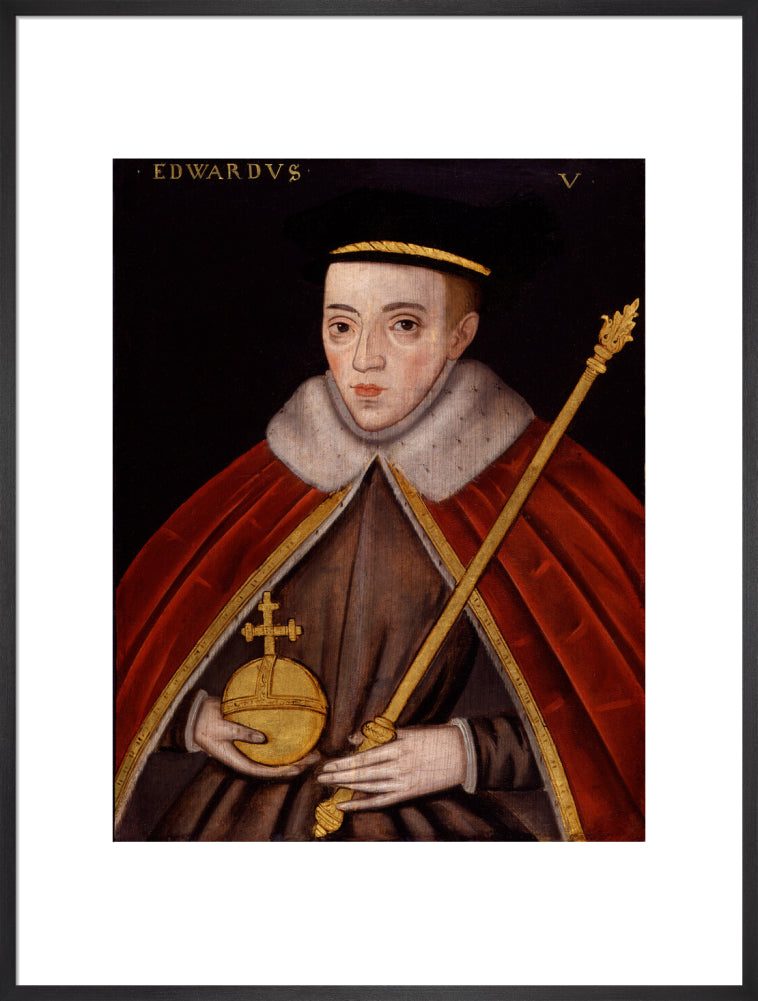King edward v portrait print (art print, extra large, black frame)
