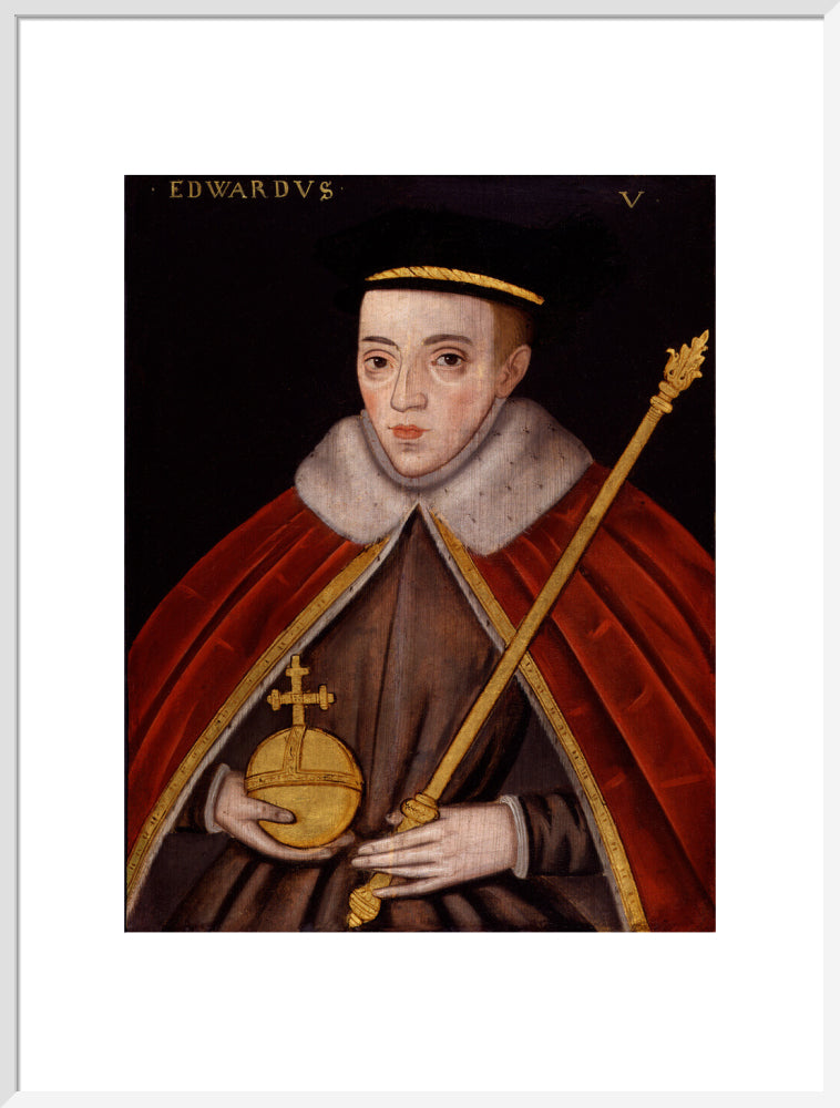 King edward v portrait print (art print, extra large, white frame)