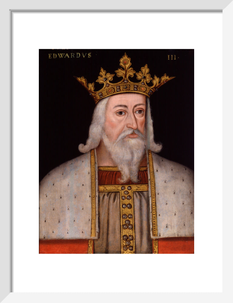 King edward iii portrait print (art print, small, white frame)