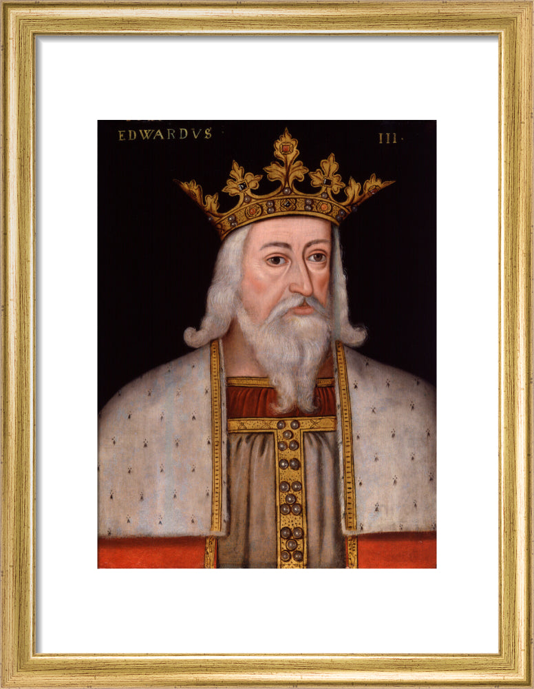 King edward iii portrait print (art print, small, gold frame)