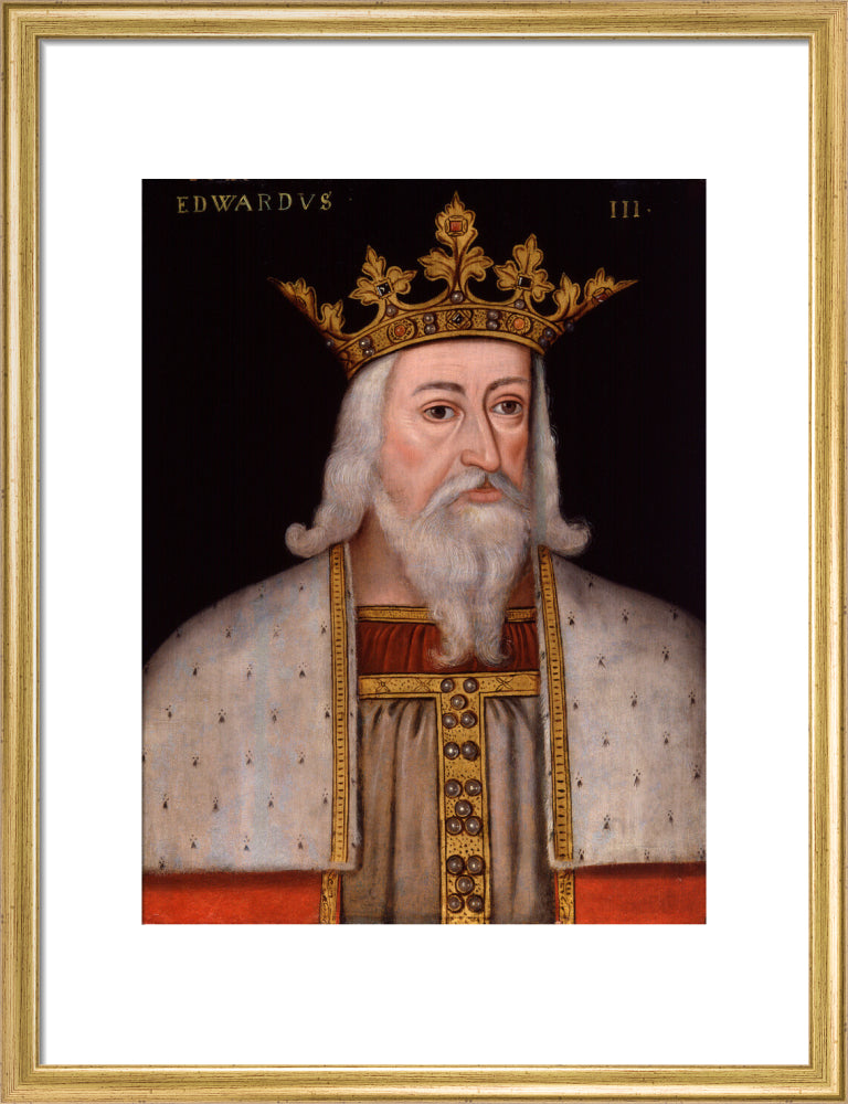 King edward iii portrait print (art print, medium, gold frame)
