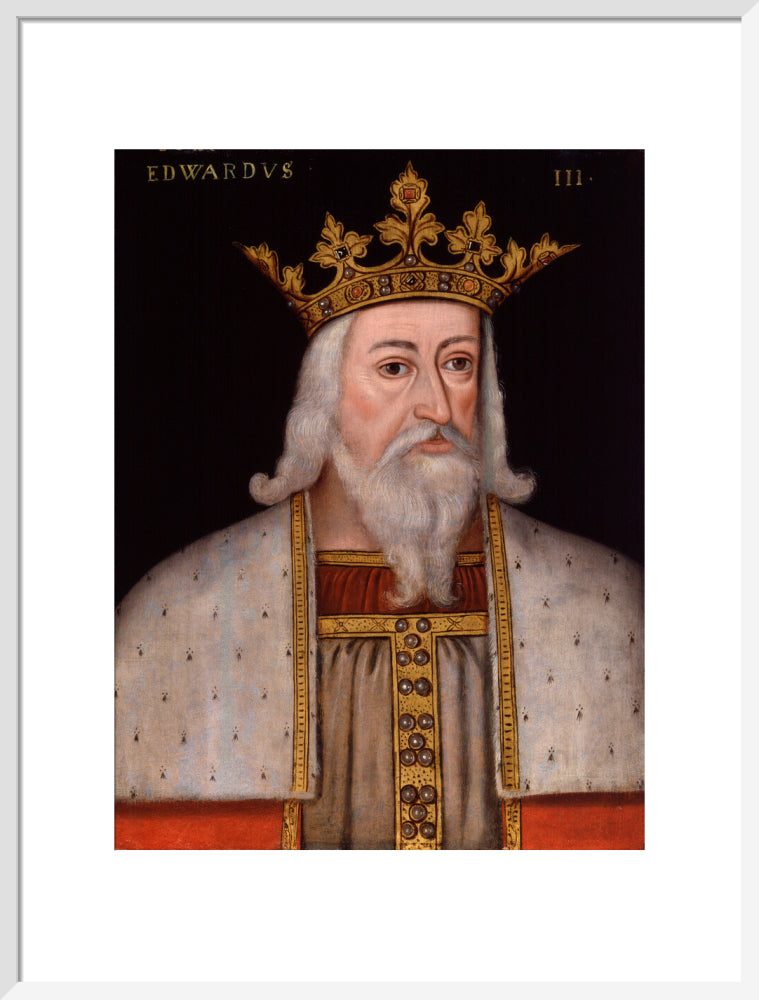 King edward iii portrait print (art print, large, white frame)