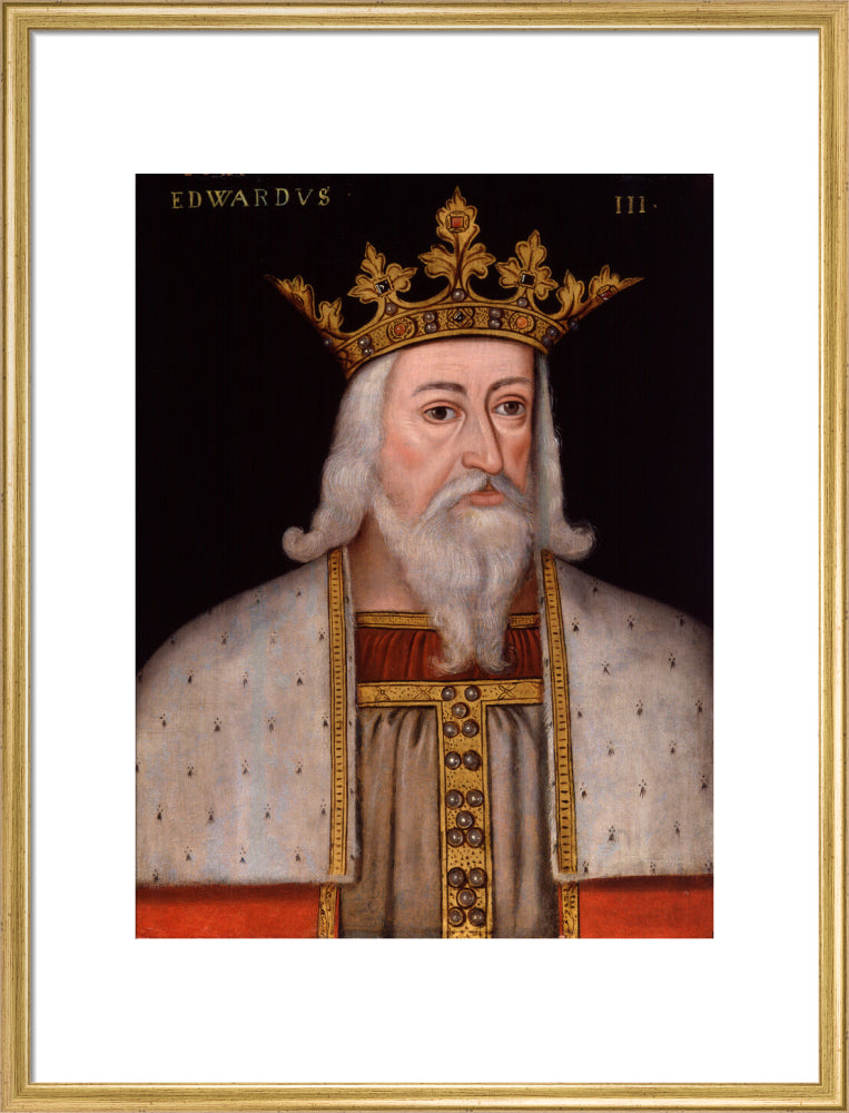 King edward iii portrait print (art print, large, gold frame)