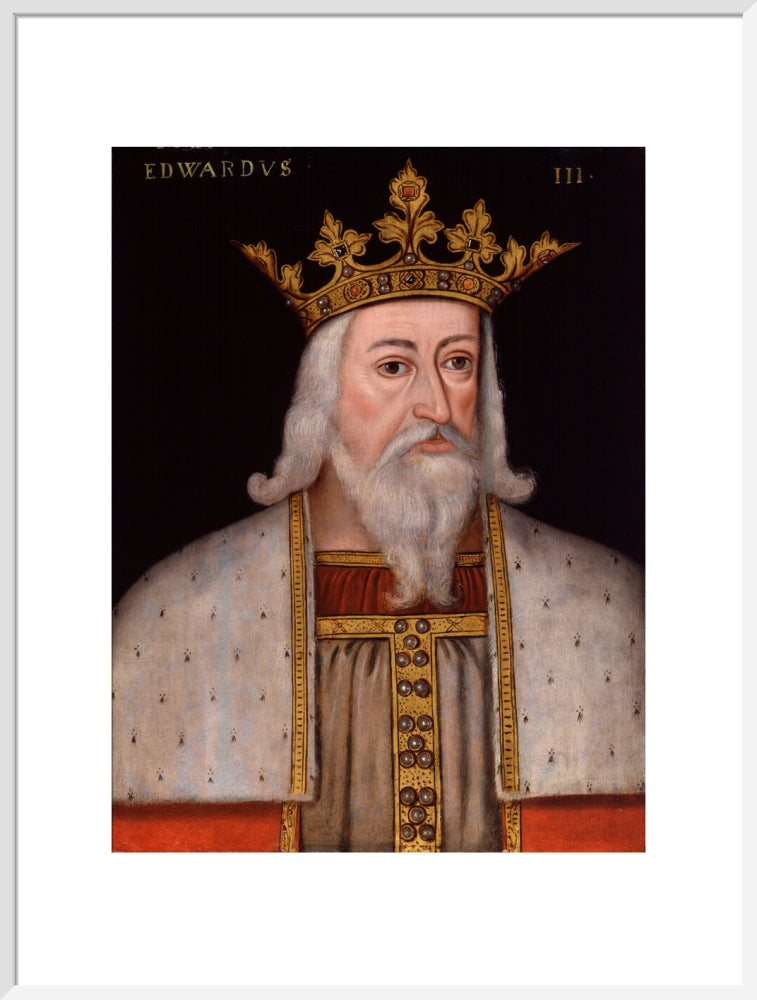 King edward iii portrait print (art print, extra large, white frame)