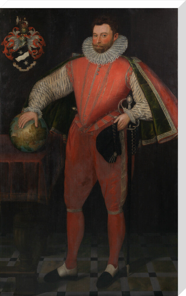 Sir francis drake portrait print (stretched canvas, extra large, no frame)