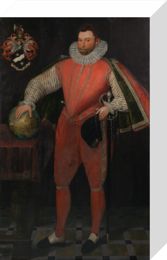 Sir francis drake portrait print (stretched canvas, small, no frame)