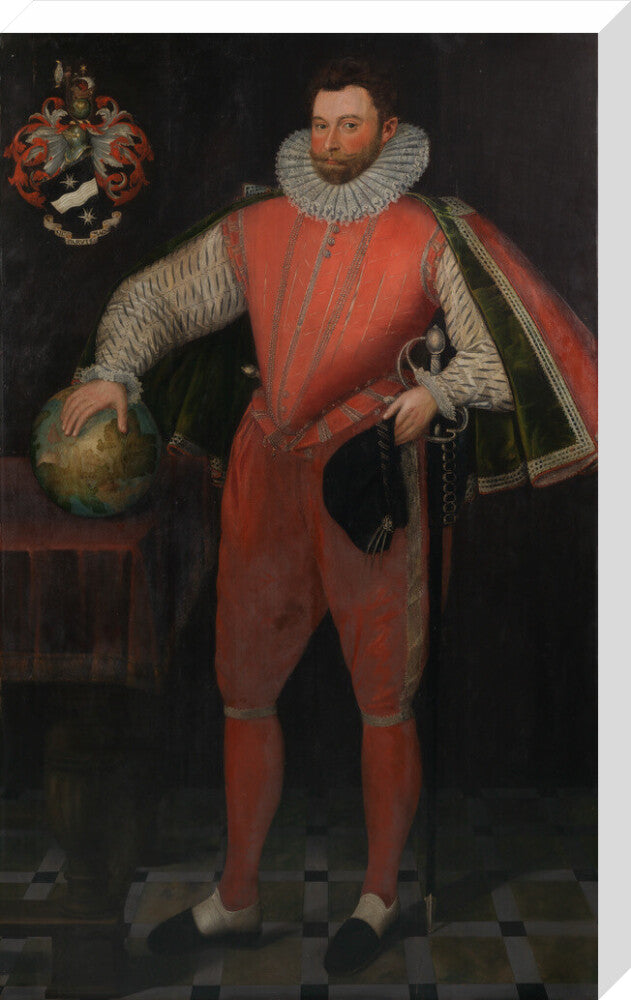 Sir francis drake portrait print (stretched canvas, large, no frame)