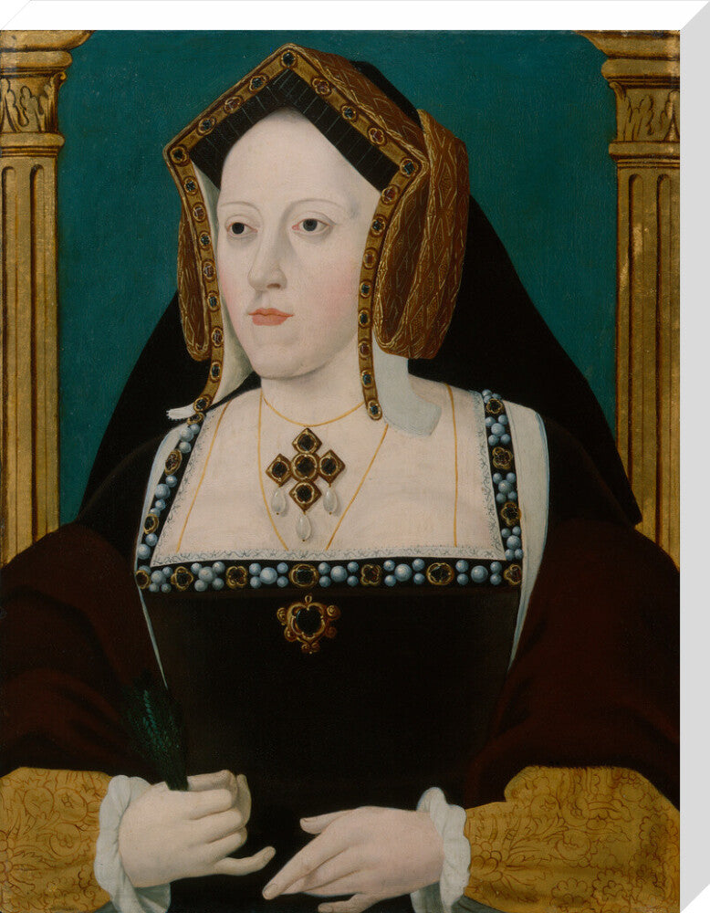 Katherine of aragon portrait print (stretched canvas, large, no frame)