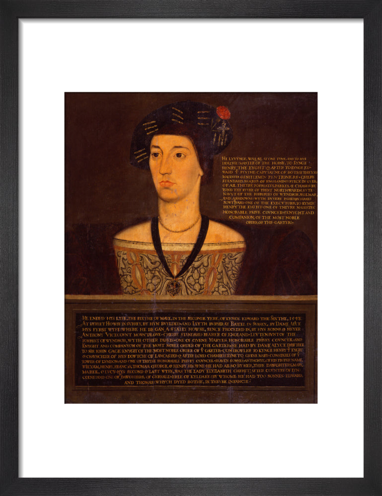 Sir anthony browne portrait print (art print, small, black frame)