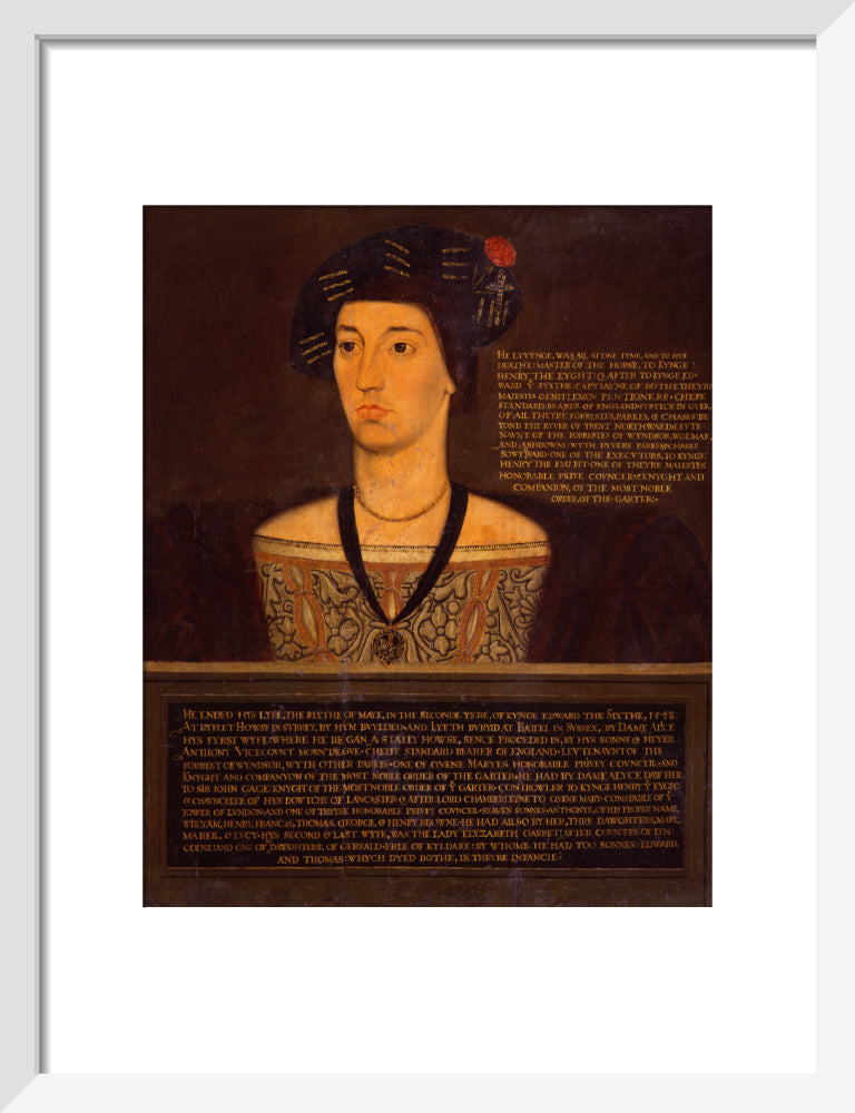 Sir anthony browne portrait print (art print, small, white frame)