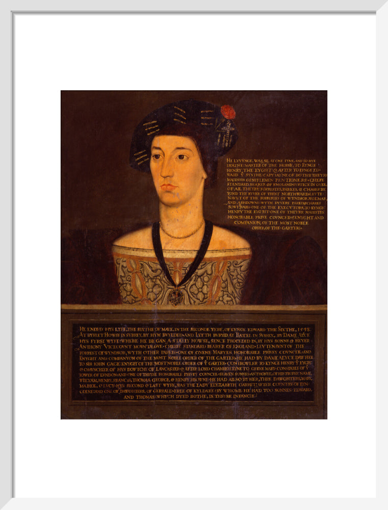 Sir anthony browne portrait print (art print, medium, white frame)