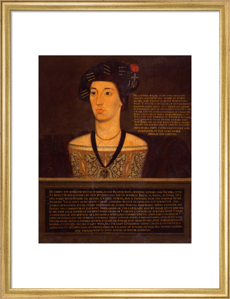Sir anthony browne portrait print (art print, medium, gold frame)