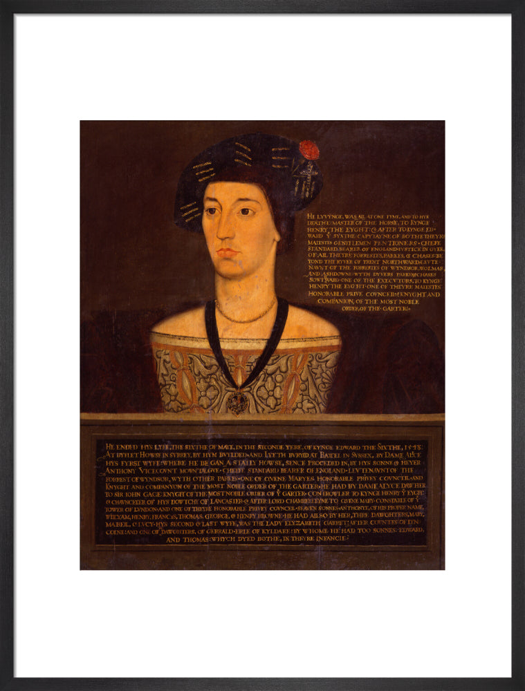 Sir anthony browne portrait print (art print, large, black frame)