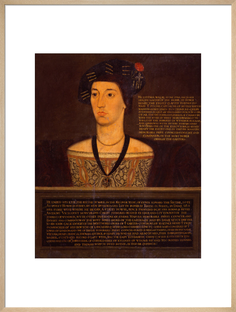 Sir anthony browne portrait print (art print, extra large, natural frame)
