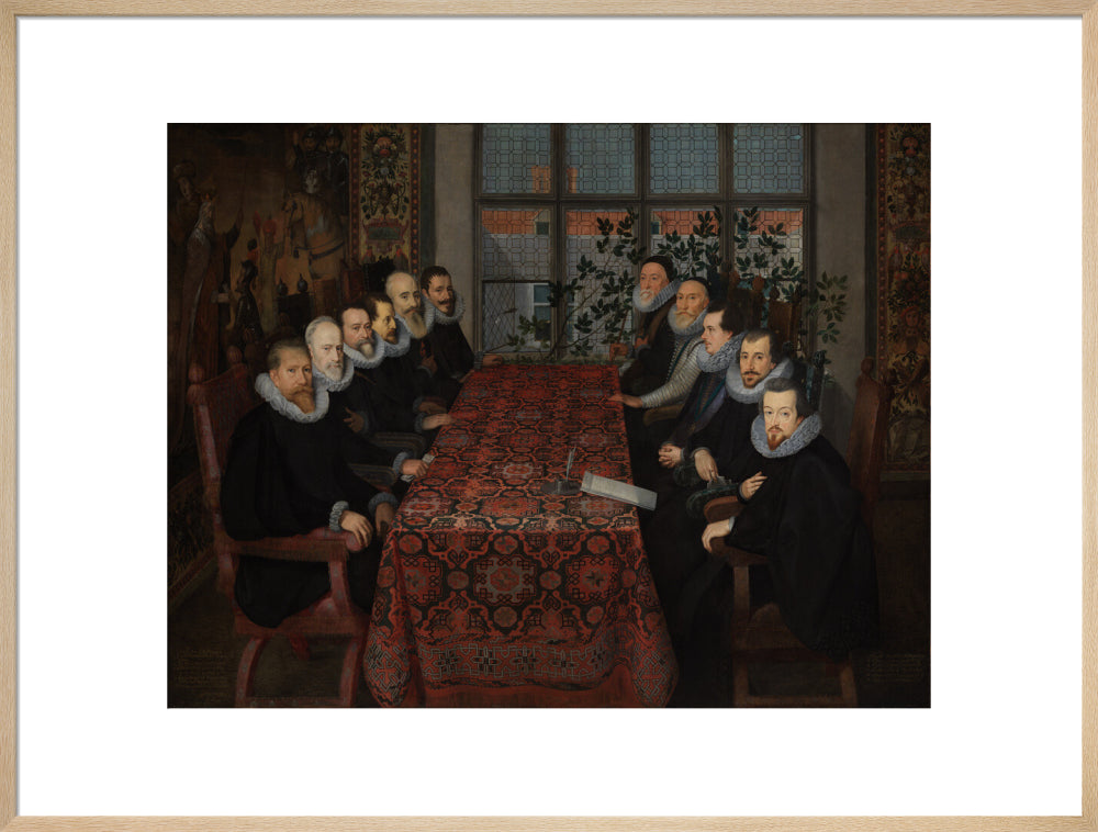 The somerset house conference, 1604 portrait print (art print, extra large, natural frame)