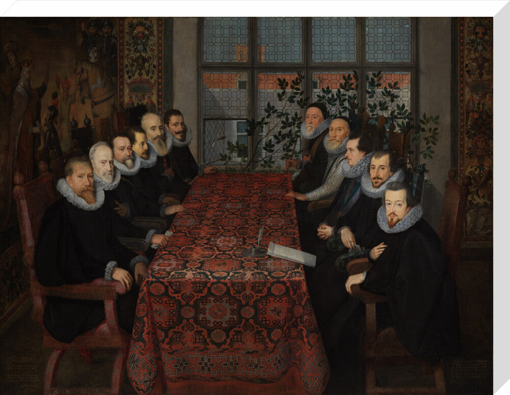 The somerset house conference, 1604 portrait print (stretched canvas, large, no frame)