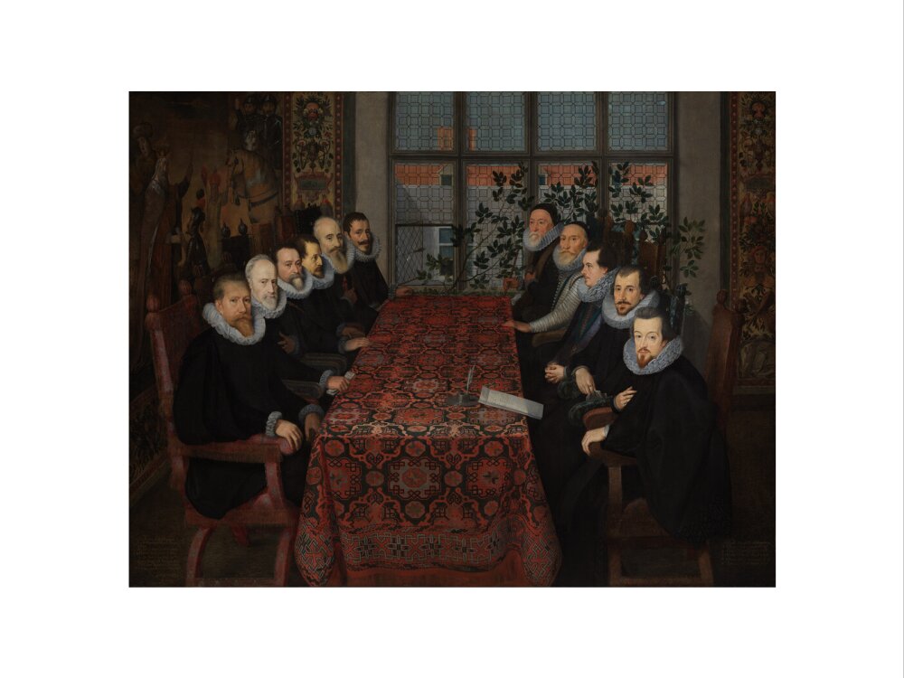 The somerset house conference, 1604 portrait print (art print, small, no frame)