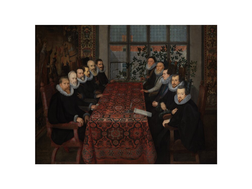 The somerset house conference, 1604 portrait print (art print, large, no frame)